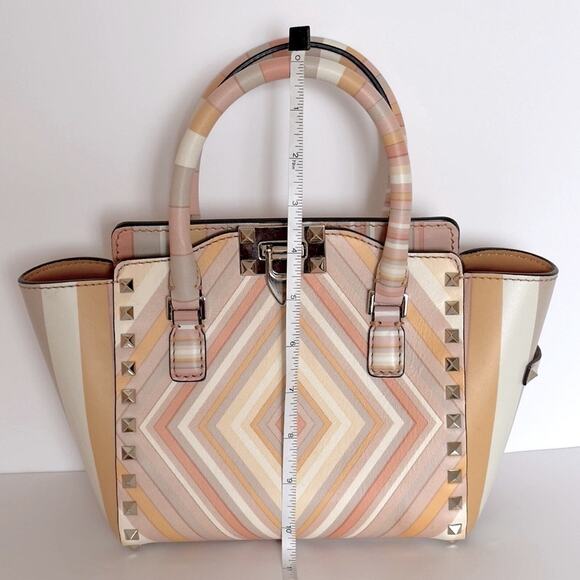 Valentino Pastel Multicolor Leather Small Native Couture 1975 Rockstud Bag Tote - Picture 5 of 17